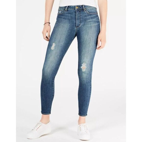 Articles of Society Ankle Skinny Jeans Women's 24 XS Blue Distressed High Rise‎ - Picture 15 of 16